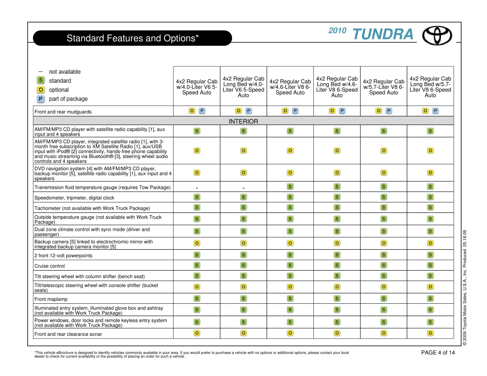 2010 Toyota Tundra RC 4x2 Brochure Page 6